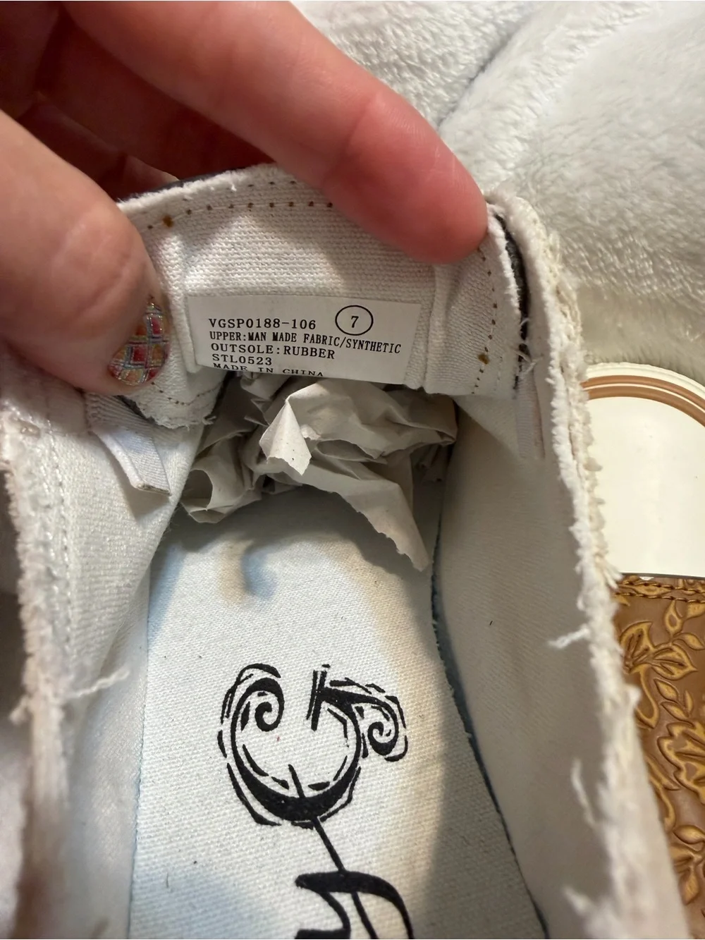 Very G Beige & Tan Slip-On Canvas Sneakers - no box , slight mark on one
